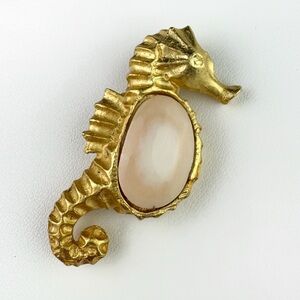 1970s - 1980s Vintage Brooch Seahorse Jelly Belly like Aquatic Tropical 70s 80s